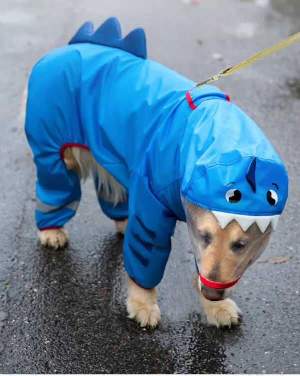 Trail Shark-Hood Large-Dog Rain Suit