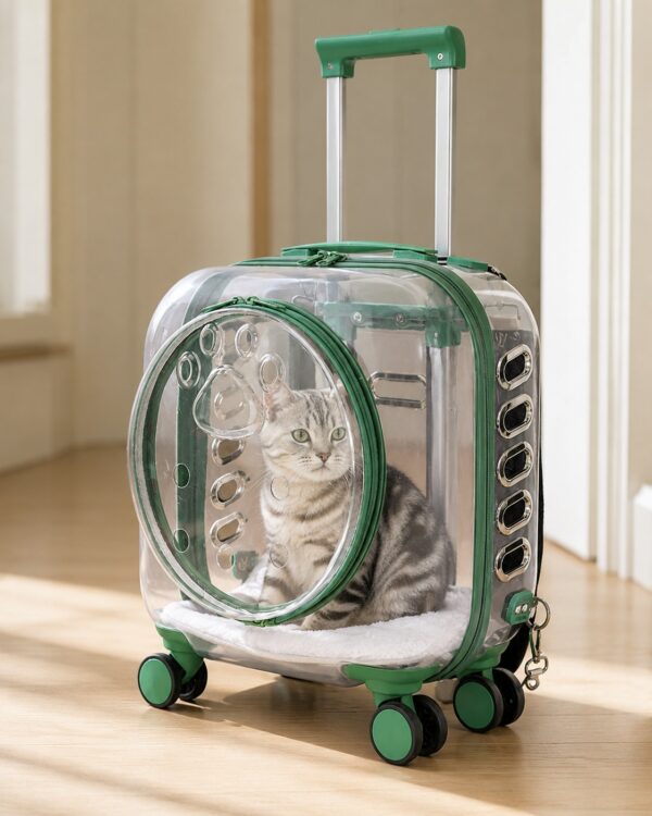 Everyday Clear-Shell Rolling Cat Carrier