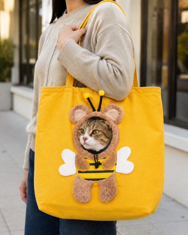 Everyday Plush-Hood Canvas Tote Pet Carrier