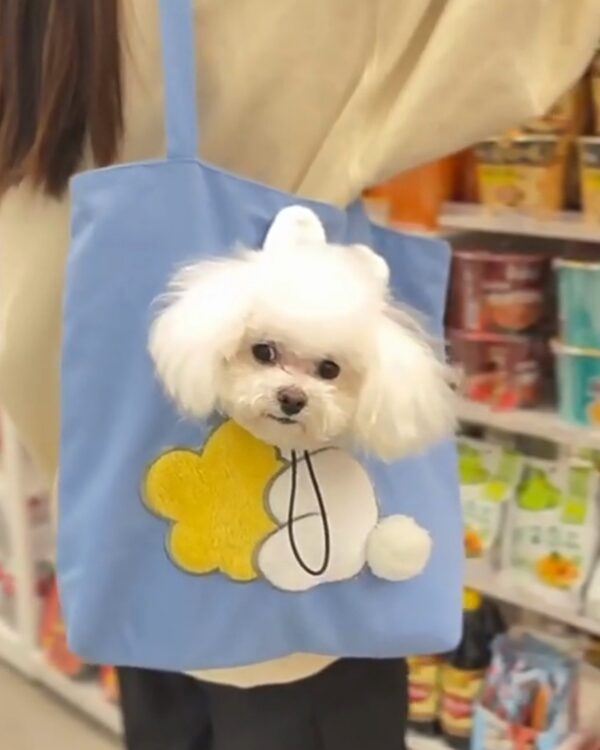 Everyday Plush-Hood Canvas Tote Pet Carrier