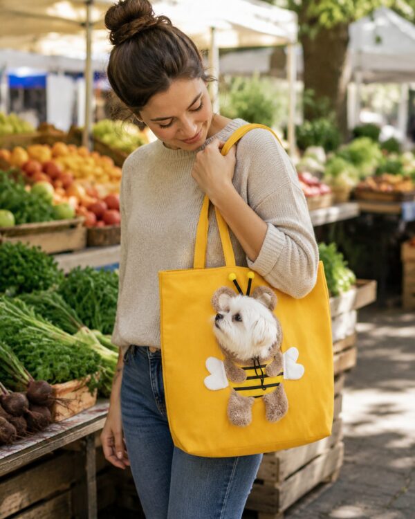 Everyday Plush-Hood Canvas Tote Pet Carrier