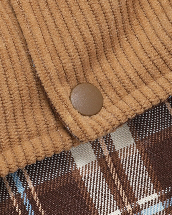 Everyday Plaid-Collar Large-Dog Corduroy Vest