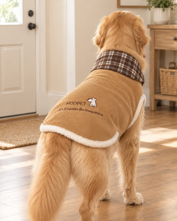 Everyday Plaid-Collar Large-Dog Corduroy Vest