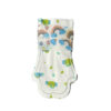 A flat elephant-print paw cover with two patterned wrap bands photographed on white.